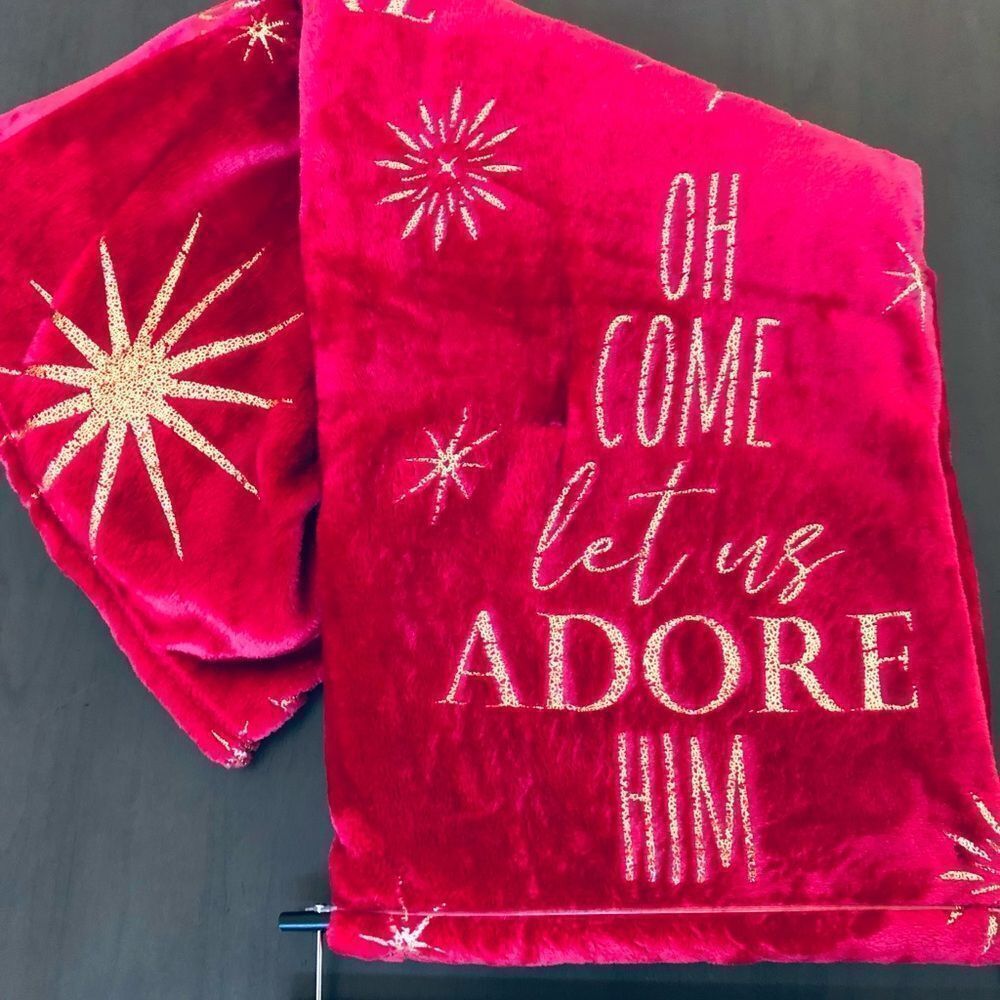 Christmas Star of Bethlehem Plush Holiday Velvet Throw Blanket